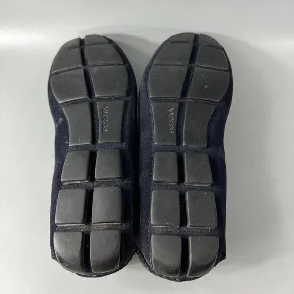 Prada Navy blue Suede Leather Driving Loafers, Size 7 (US8)